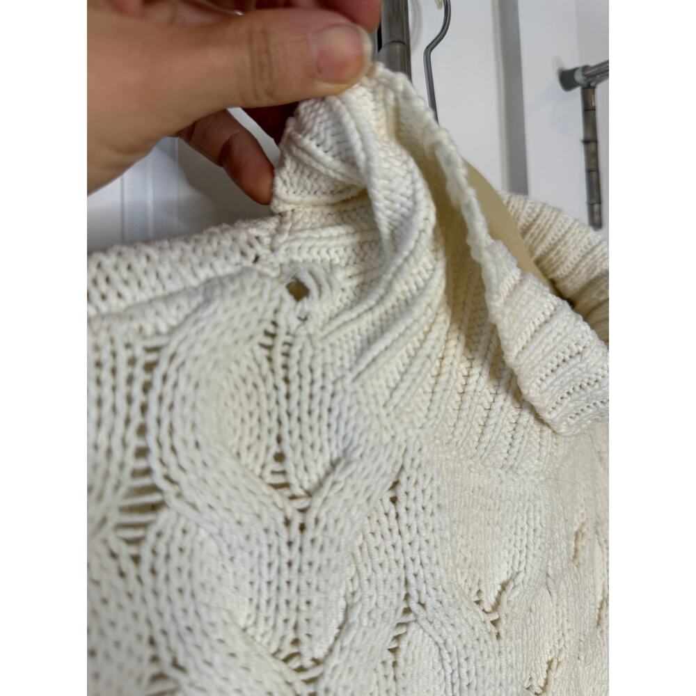 REISS Beatrix Long Sleeve Knit Mock Neck Pullover Sweater White | Small - Picture 9 of 11